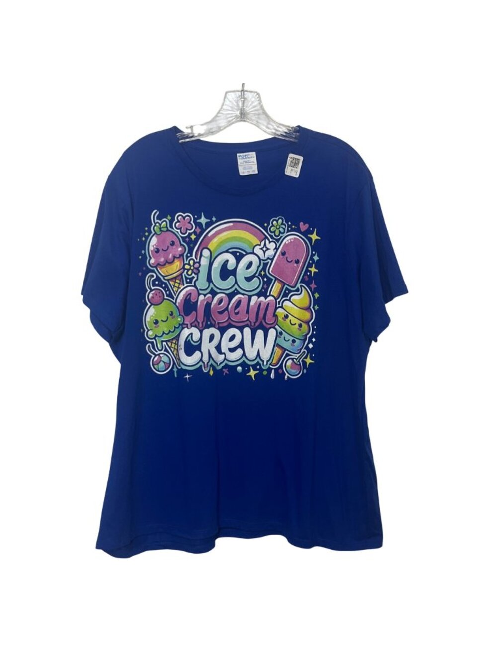 Port & Company Ice Cream Crew Graphic Tshirt Womens XXL Blue New Casual